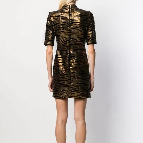 Alice + Olivia Inka Leopard Print Gold and Black Mini Dress - Picture 5 of 8